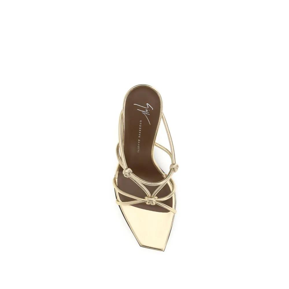 Giuseppe Zanotti Sample Sale | Giuseppe Zanotti Gold Calf Leather Bos Taurus Stiletto Heel Sandals - | Designer outlet