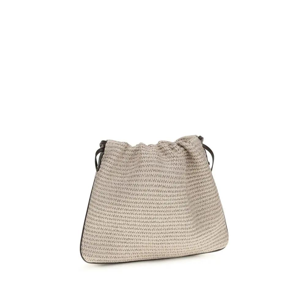 Brunello Cucinelli Sample Sale | Brunello Cucinelli Beige Cotton Shoulder Bag - | Designer outlet