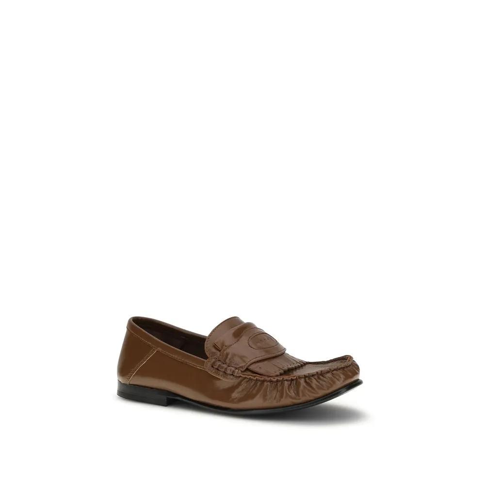 Marni Sample Sale | Marni Brown Lamb Ovis Aries Aries Slip-On Loafers - | Designer outlet