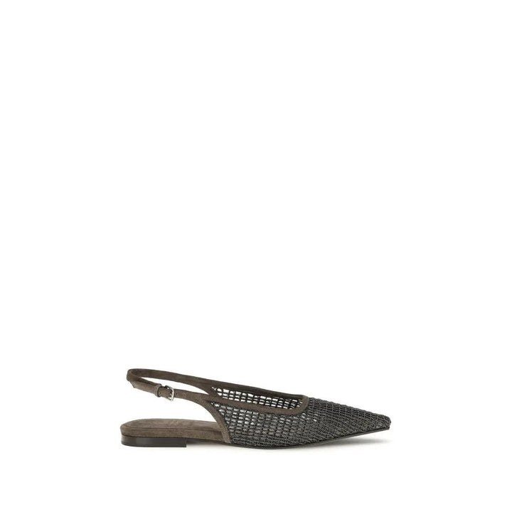 Brunello Cucinelli Sample Sale | Brunello Cucinelli Brown Calf Leather Bos Taurus Ballet Flats - | Designer outlet