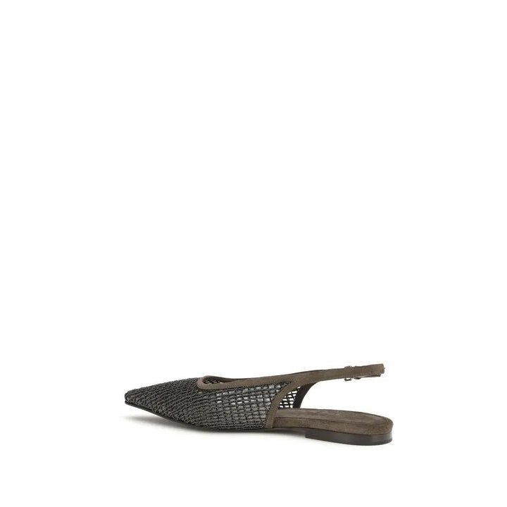 Brunello Cucinelli Sample Sale | Brunello Cucinelli Brown Calf Leather Bos Taurus Ballet Flats - | Designer outlet