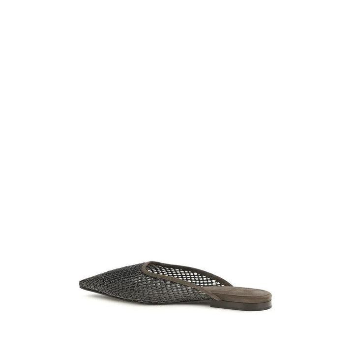 Brunello Cucinelli Sample Sale | Brunello Cucinelli Brown Calf Leather Bos Taurus Ballet Flats - | Designer outlet