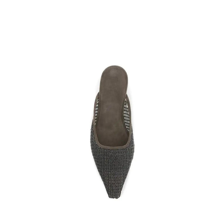 Brunello Cucinelli Sample Sale | Brunello Cucinelli Brown Calf Leather Bos Taurus Ballet Flats - | Designer outlet