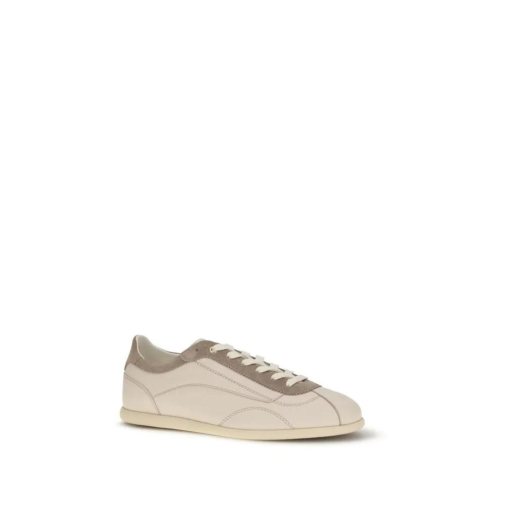 Brunello Cucinelli Sample Sale | Brunello Cucinelli Beige Leather Low Top Sneakers - | Designer outlet