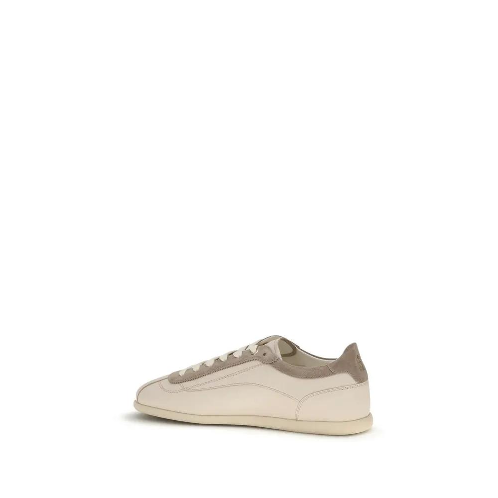 Brunello Cucinelli Sample Sale | Brunello Cucinelli Beige Leather Low Top Sneakers - | Designer outlet