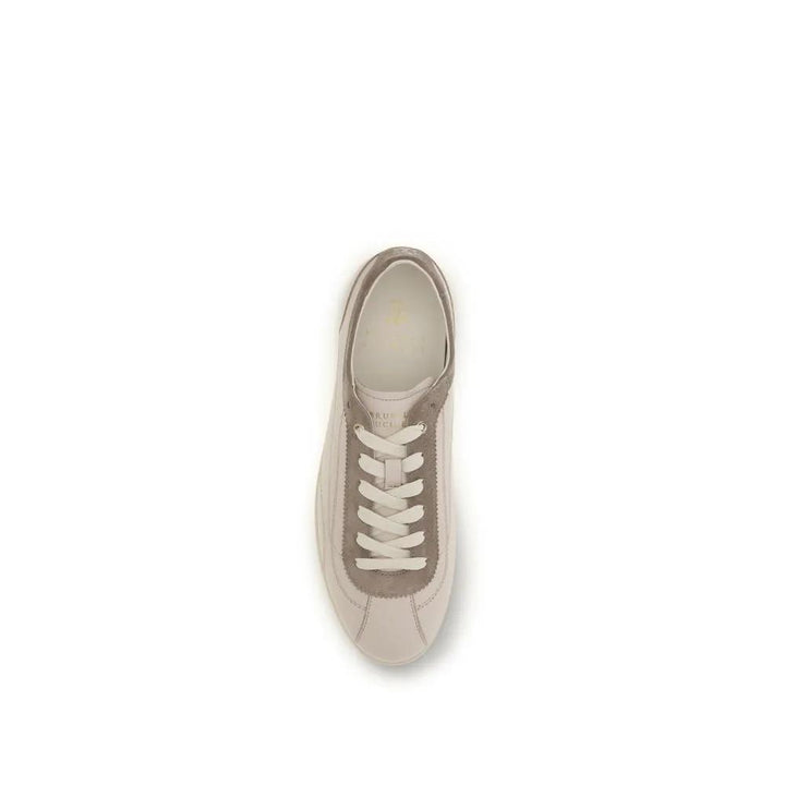 Brunello Cucinelli Sample Sale | Brunello Cucinelli Beige Leather Low Top Sneakers - | Designer outlet