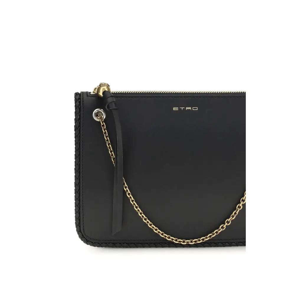 Etro Sample Sale | Etro Black Calf Leather Bos Taurus Clutch Bag - | Designer outlet