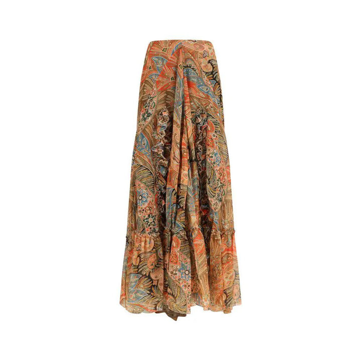 Etro Sample Sale | Etro Multicolor Silk Long Skirt - | Designer outlet