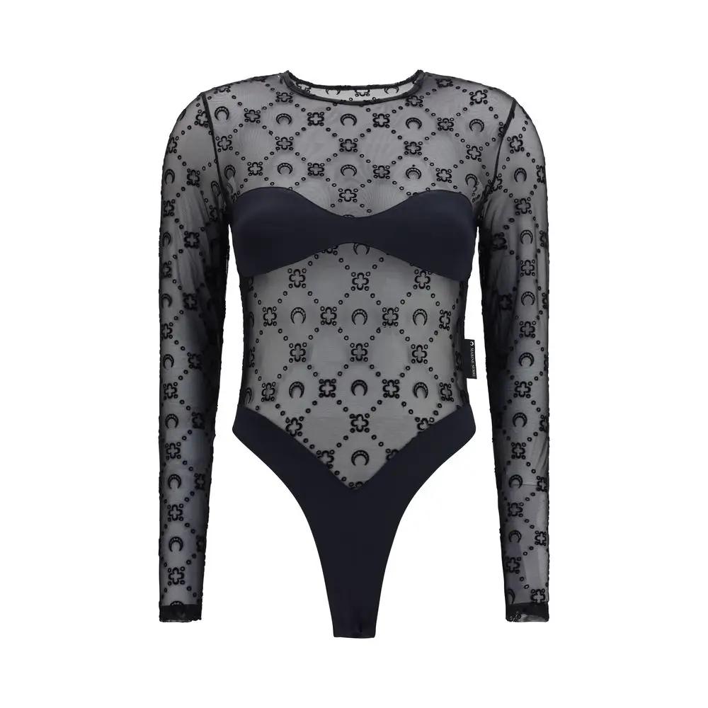 Marine Serre Sample Sale | Marine Serre Black Polyamide Bodysuit - | Designer outlet