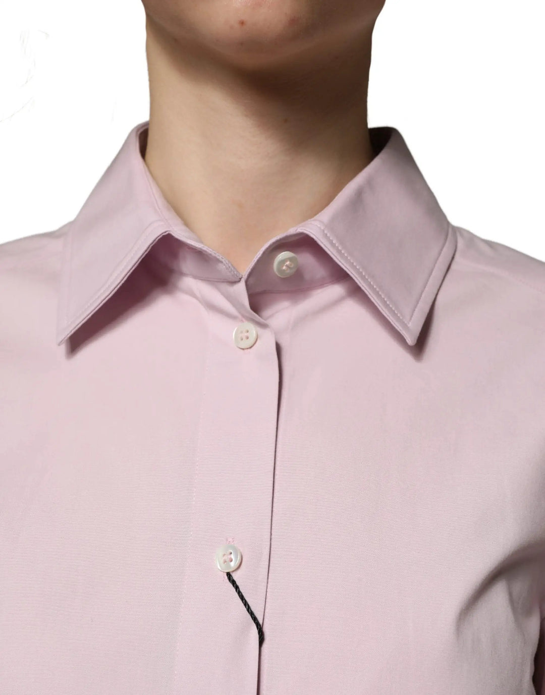 Dolce &amp; Gabbana Pink Cotton Long Sleeves Collared Shirt Top