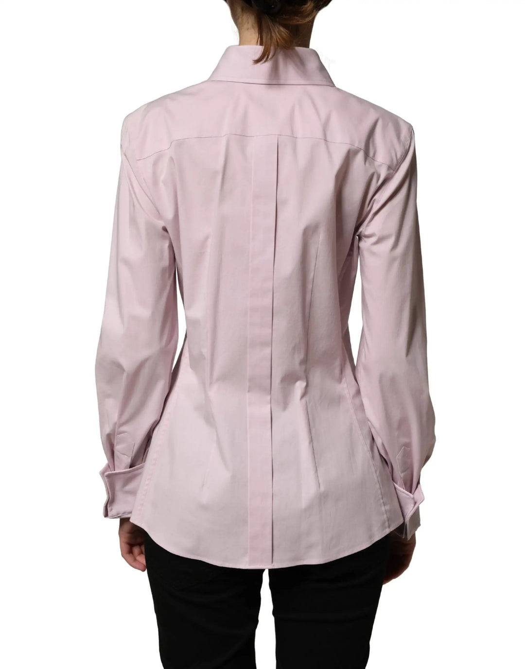 Dolce &amp; Gabbana Pink Cotton Long Sleeves Collared Shirt Top