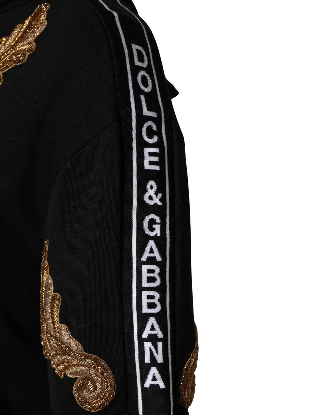 Dolce &amp; Gabbana Black Embroidered Tassel Hooded Sweatshirt Sweater
