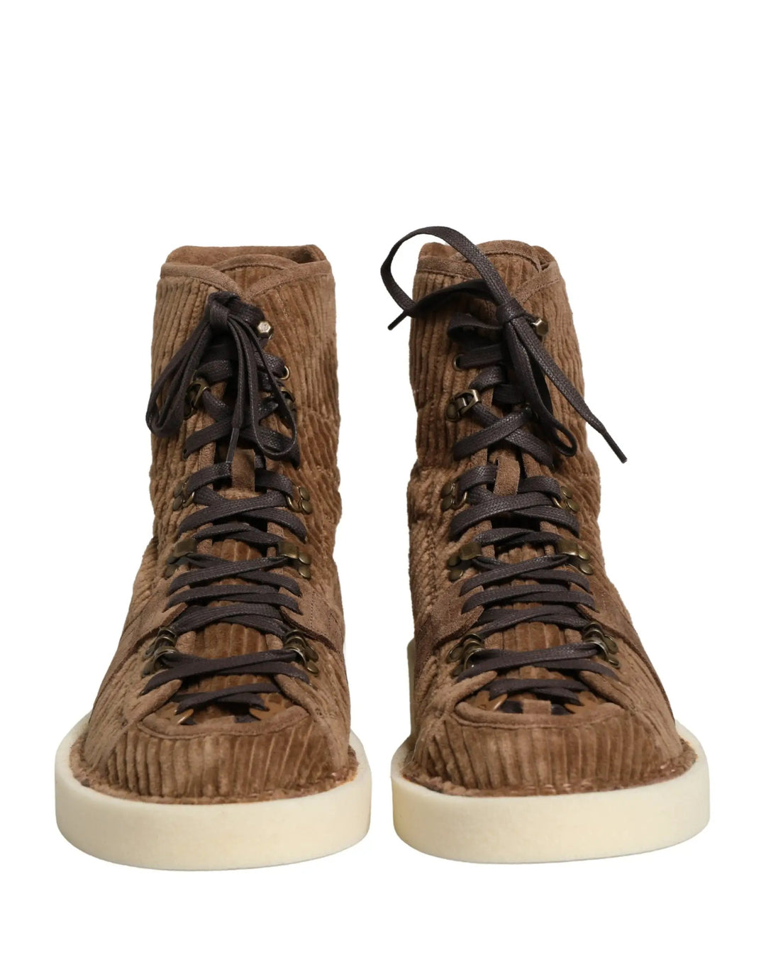 Dolce &amp; Gabbana Sample Sale | Dolce &amp; Gabbana Brown Corduroy High Top Oxford Boots - | Designer outlet