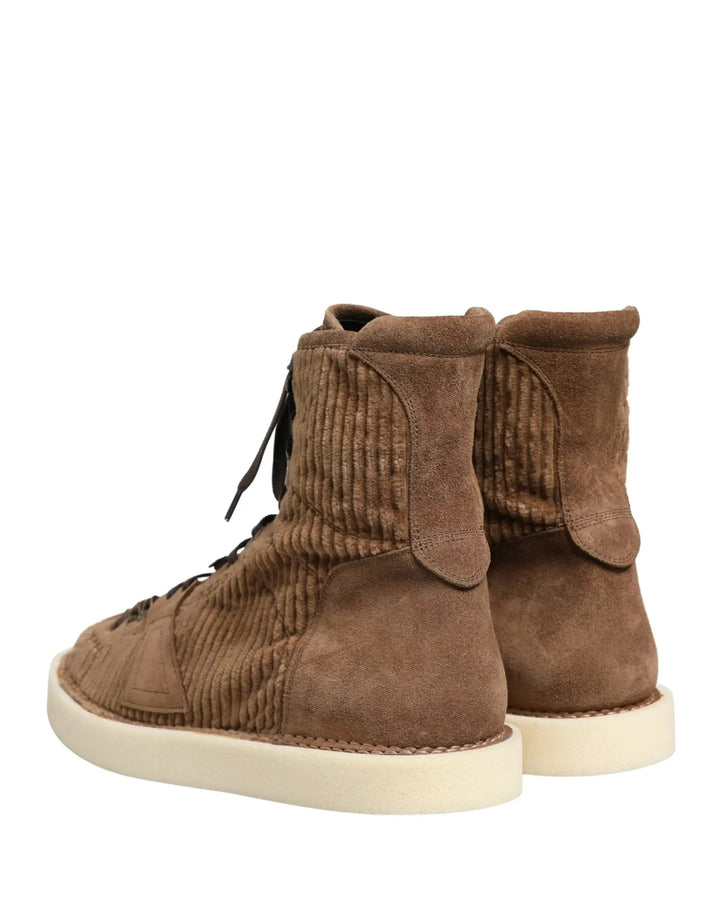 Dolce &amp; Gabbana Sample Sale | Dolce &amp; Gabbana Brown Corduroy High Top Oxford Boots - | Designer outlet