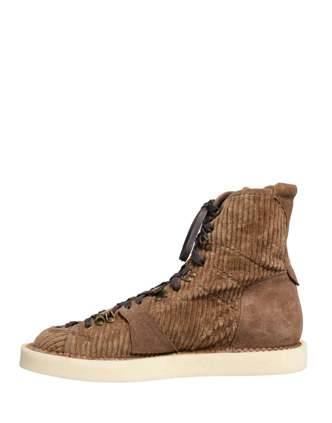 Dolce &amp; Gabbana Sample Sale | Dolce &amp; Gabbana Brown Corduroy High Top Oxford Boots - | Designer outlet