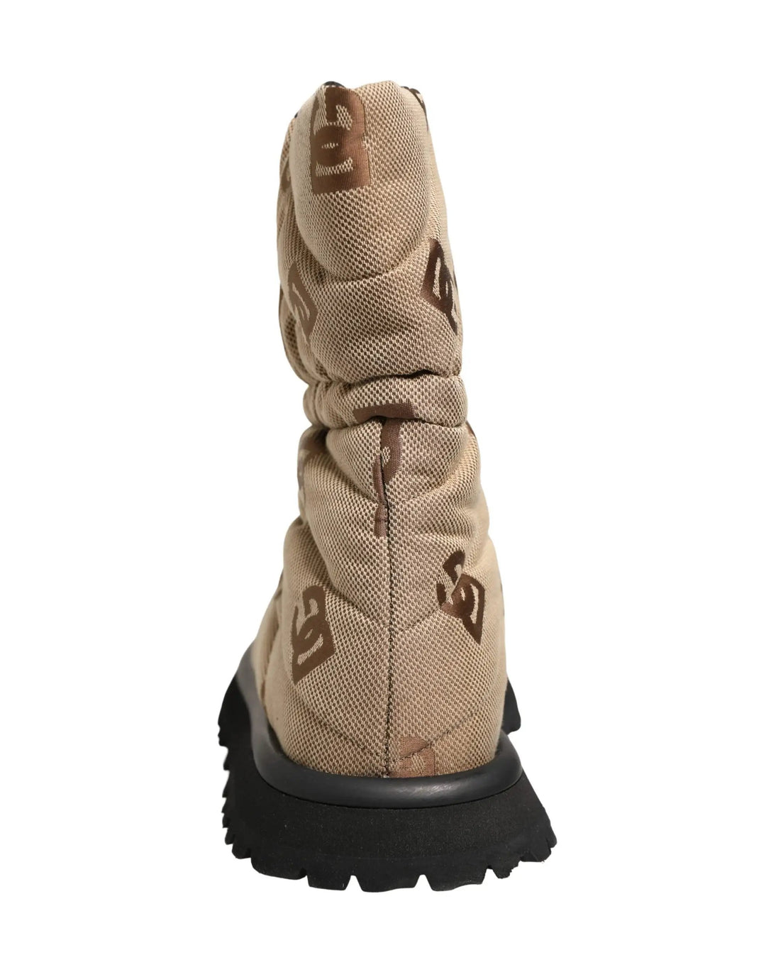 Dolce &amp; Gabbana Sample Sale | Dolce &amp; Gabbana Brown Logo Print Lace Up Snow Boots Shoes - | Designer outlet