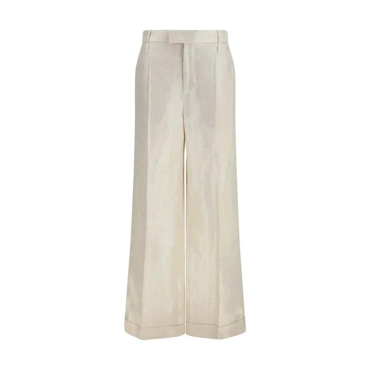 Brunello Cucinelli Beige Silk Casual Pants