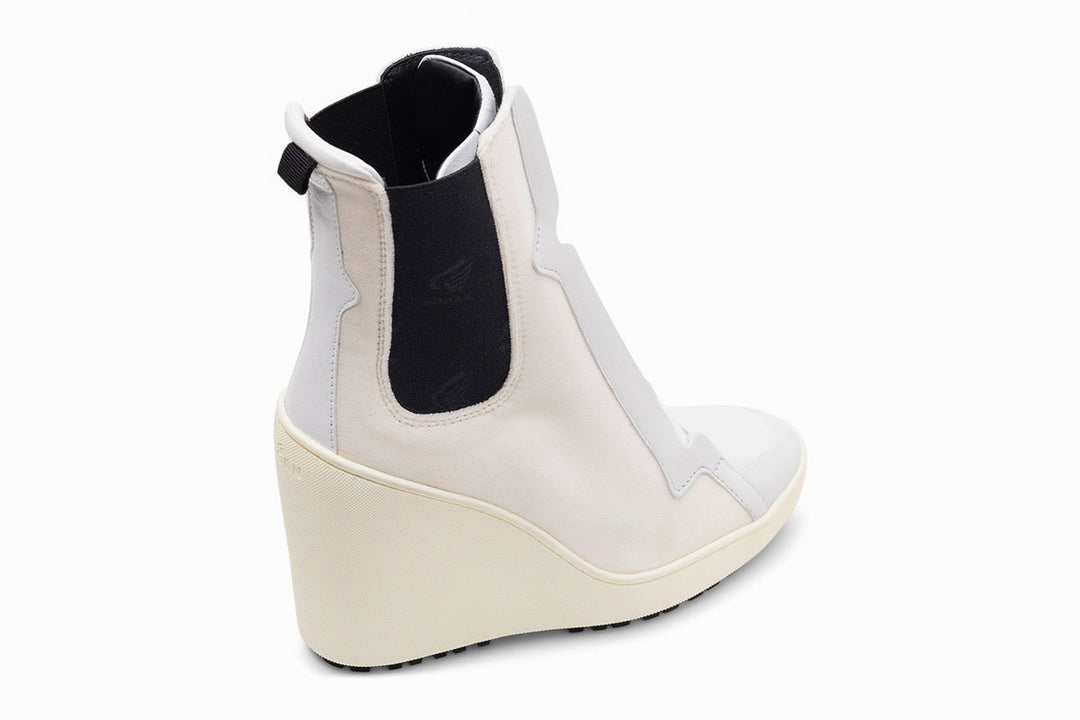 Hogan Lace-Up Wedge Ankle Boots in NEUTRALS