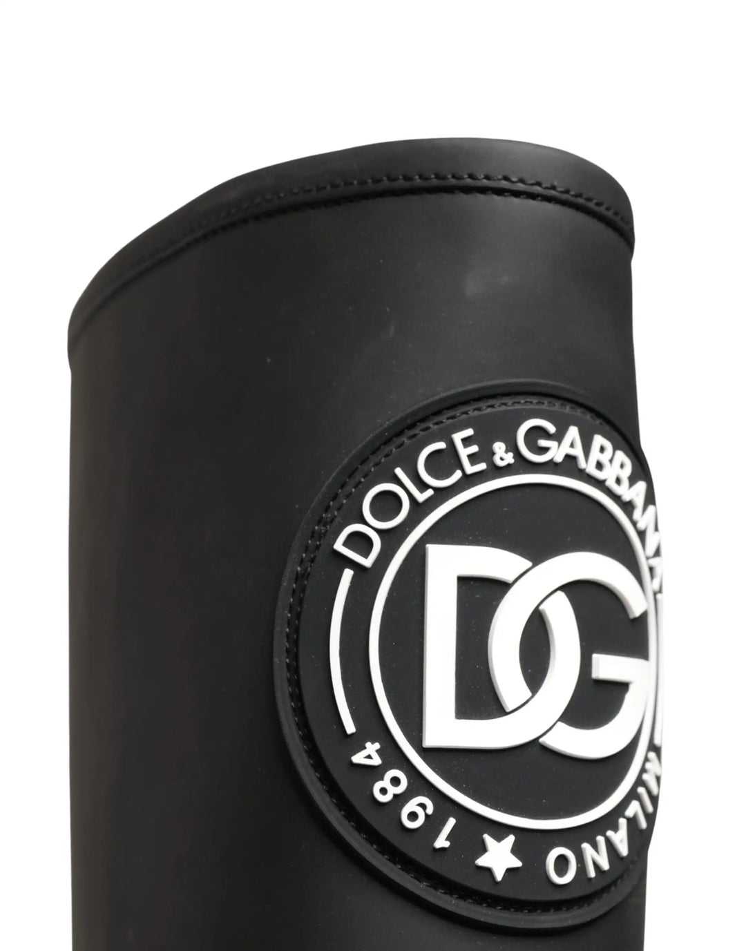 Dolce &amp; Gabbana Sample Sale | Dolce &amp; Gabbana Black Rubberised Leather High Boots Shoes - | Designer outlet