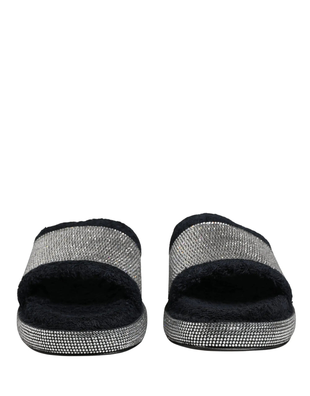 Dolce & Gabbana Sample Sale | Dolce & Gabbana Black Crystal Embellished Platform Slides Shoes - | Designer outlet