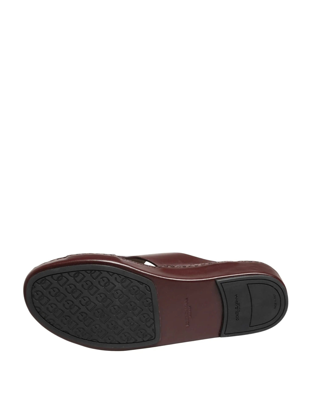 Dolce &amp; Gabbana Sample Sale | Dolce &amp; Gabbana Maroon Leather Cutout DG Logo Sandals Shoes - | Designer outlet