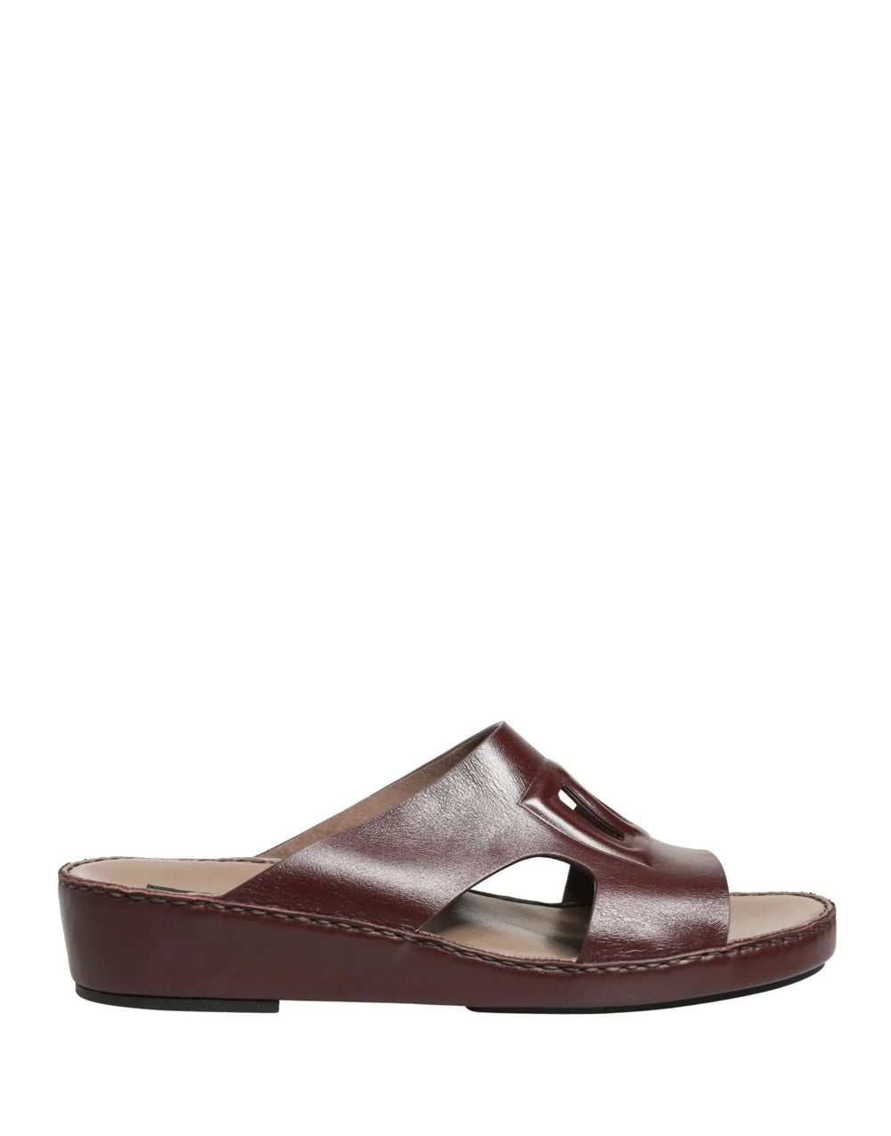 Dolce & Gabbana Sample Sale | Dolce & Gabbana Maroon Leather Cutout DG Logo Sandals Shoes - | Designer outlet