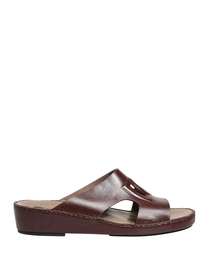 Dolce &amp; Gabbana Sample Sale | Dolce &amp; Gabbana Maroon Leather Cutout DG Logo Sandals Shoes - | Designer outlet