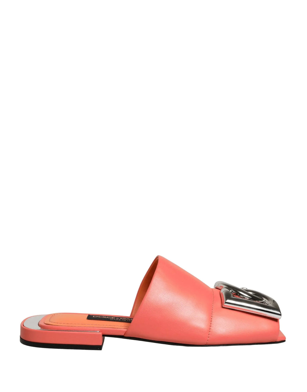 Dolce & Gabbana Sample Sale | Dolce & Gabbana Orange DG Logo Leather Flats Sandals Shoes - | Designer outlet