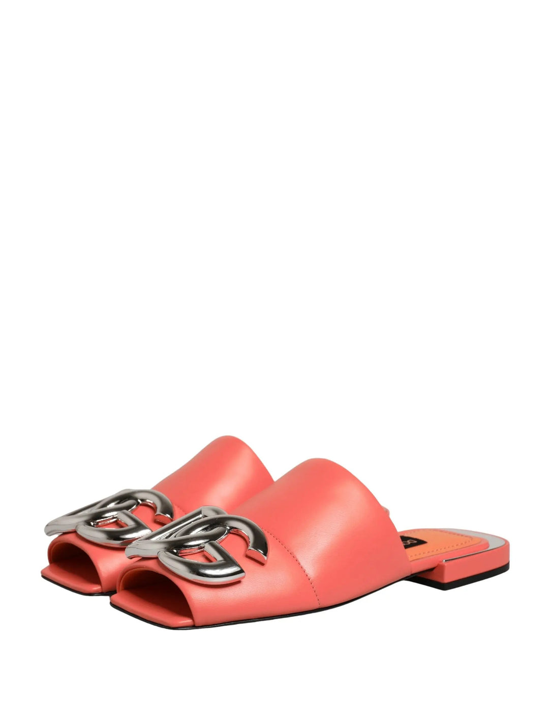 Dolce &amp; Gabbana Sample Sale | Dolce &amp; Gabbana Orange DG Logo Leather Flats Sandals Shoes - | Designer outlet