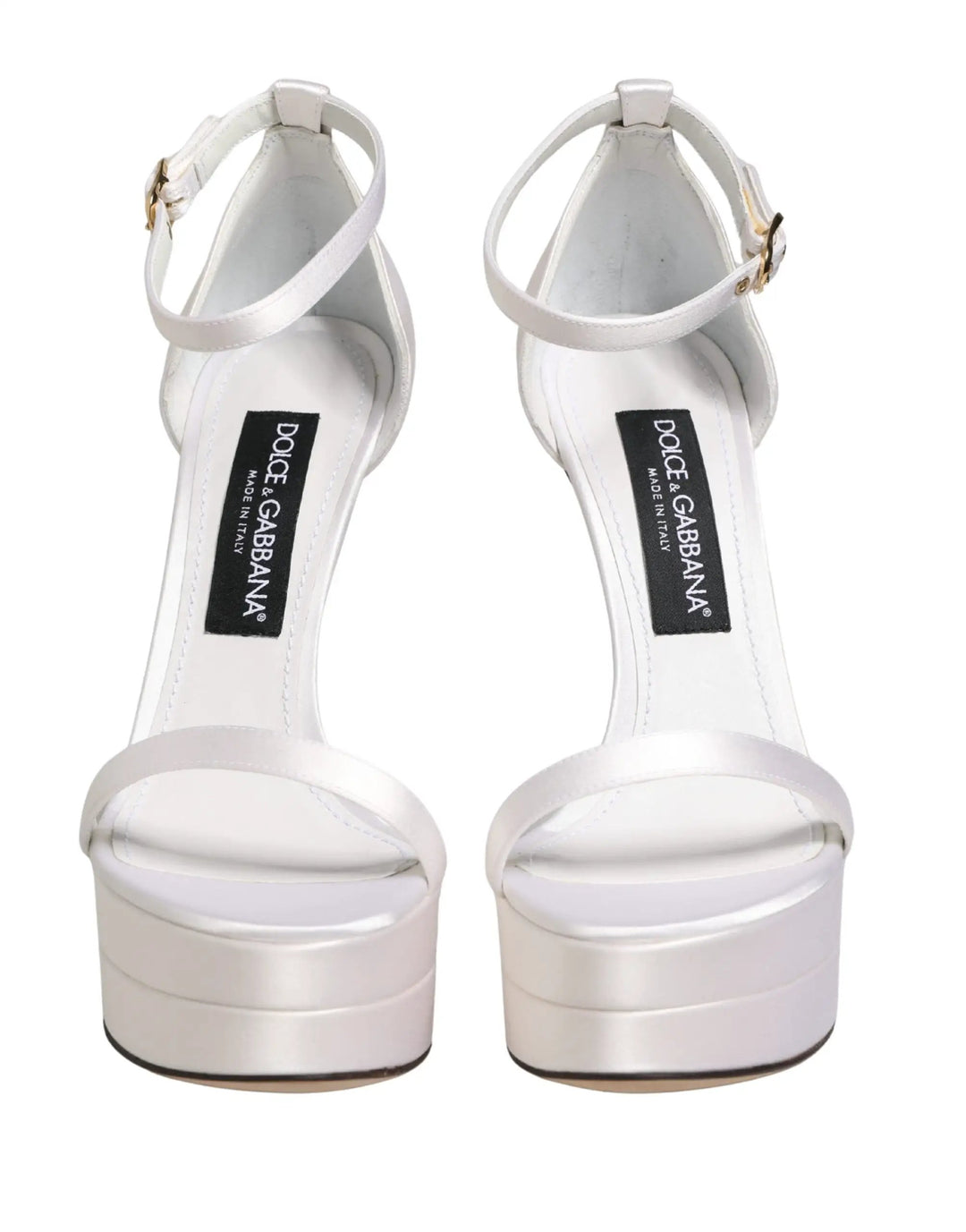 Dolce &amp; Gabbana Sample Sale | Dolce &amp; Gabbana White Platform Ankle Strap Sandals Shoes - | Designer outlet