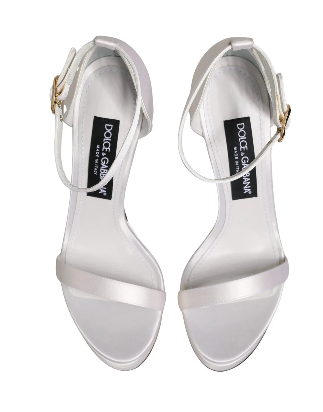 Dolce &amp; Gabbana Sample Sale | Dolce &amp; Gabbana White Platform Ankle Strap Sandals Shoes - | Designer outlet