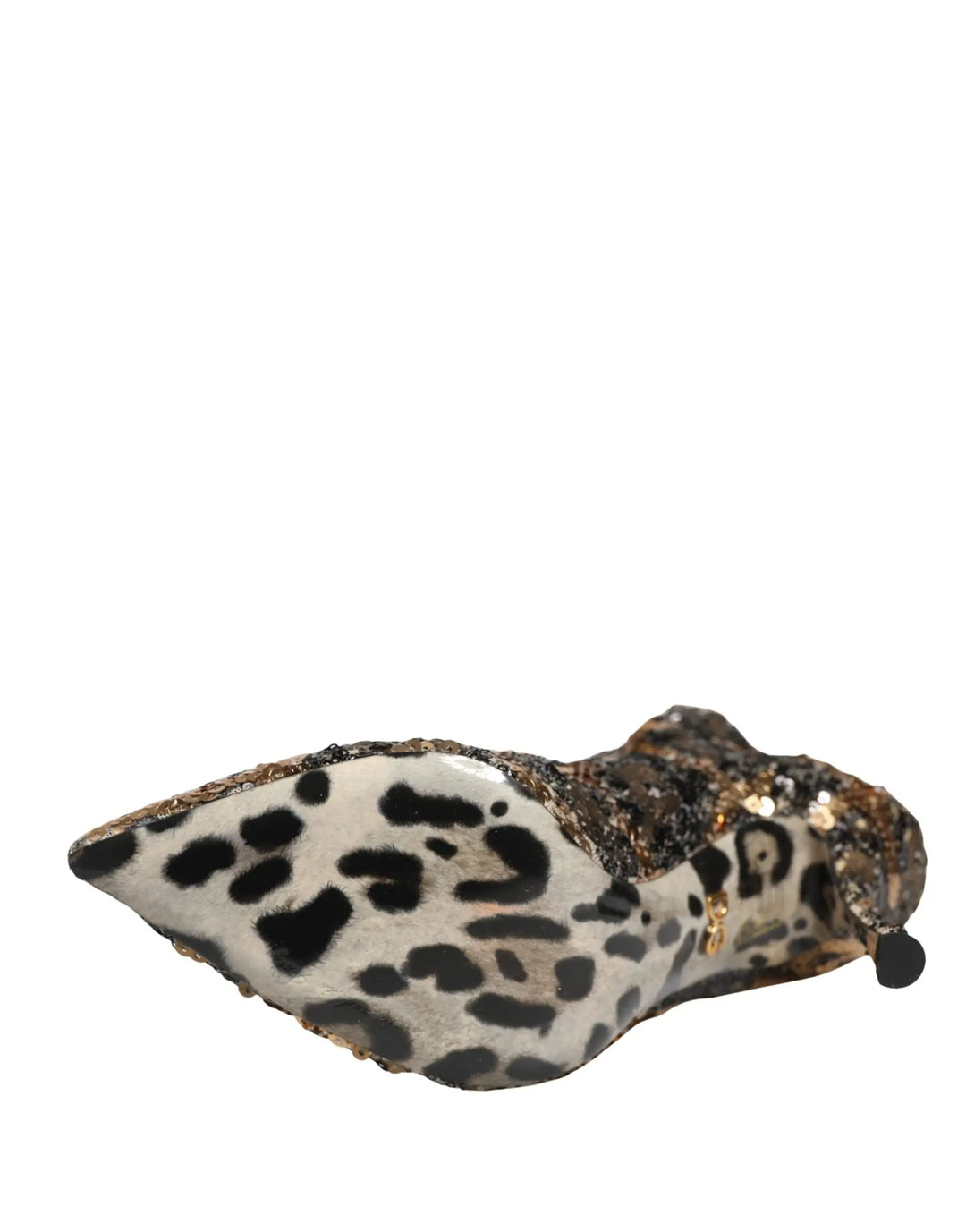 Dolce &amp; Gabbana Sample Sale | Dolce &amp; Gabbana Gold Leopard Sequin Sock Ankle Boots Shoes - | Designer outlet