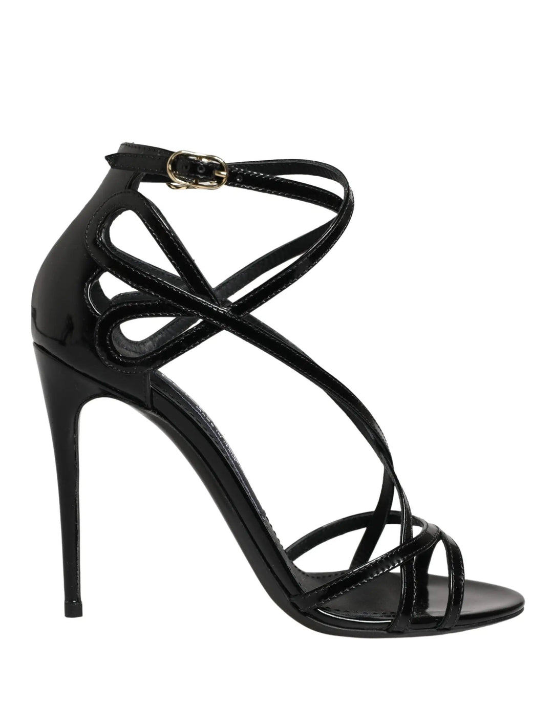 Dolce &amp; Gabbana Sample Sale | Dolce &amp; Gabbana Black Leather Stiletto Heel Sandals Shoes - | Designer outlet