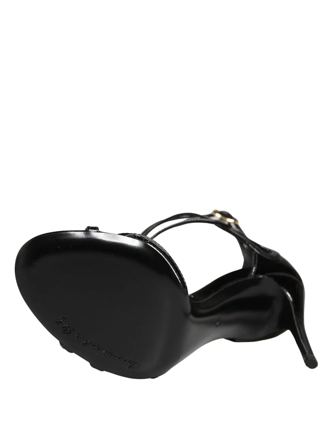 Dolce &amp; Gabbana Sample Sale | Dolce &amp; Gabbana Black Leather Stiletto Heel Sandals Shoes - | Designer outlet