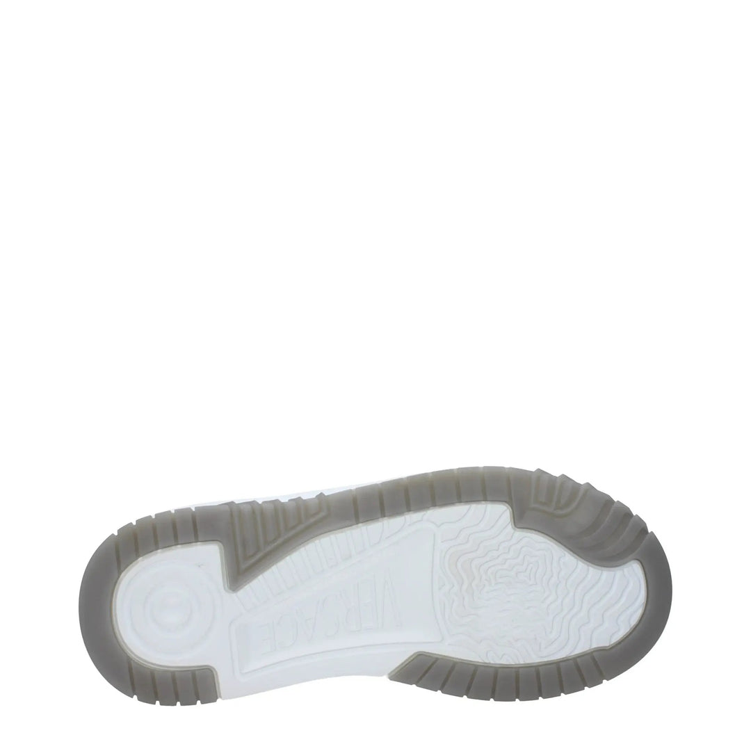 Versace Gray Leather Low Top Sneakers