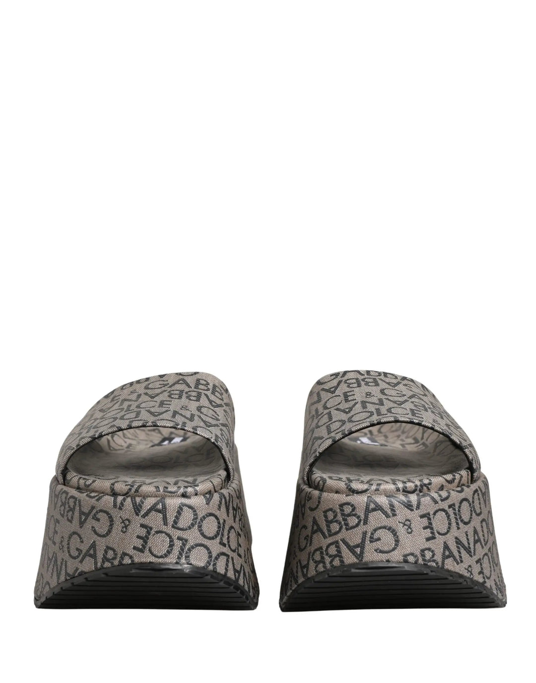 Dolce &amp; Gabbana Sample Sale | Dolce &amp; Gabbana Gray Leather Monogram Logo Sandals Shoes - | Designer outlet