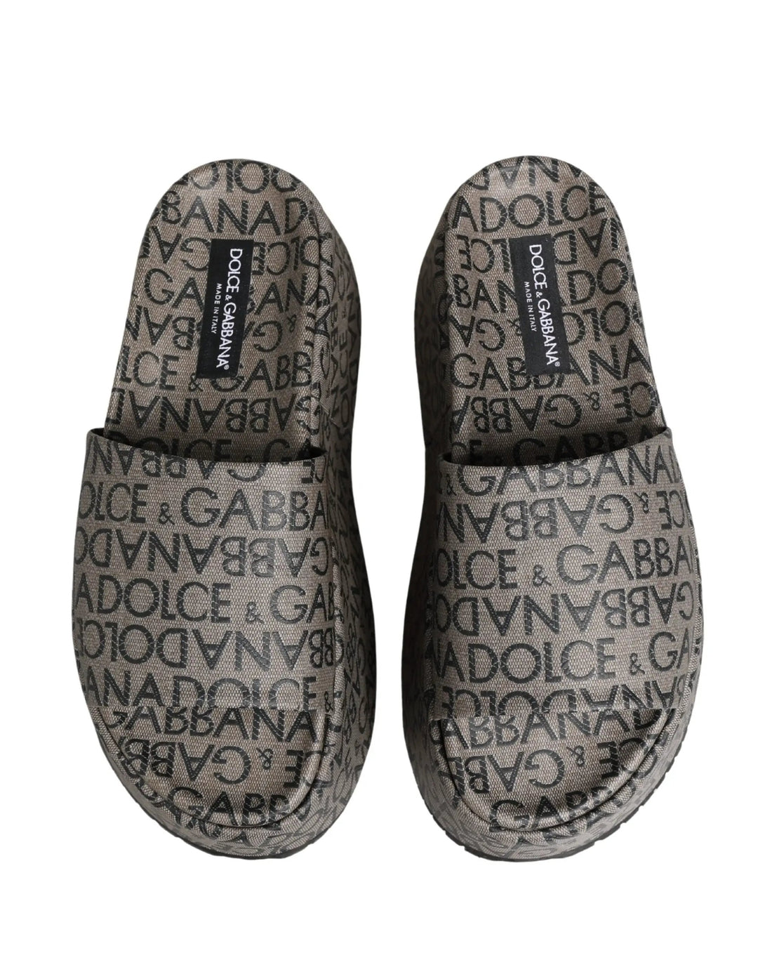 Dolce &amp; Gabbana Sample Sale | Dolce &amp; Gabbana Gray Leather Monogram Logo Sandals Shoes - | Designer outlet