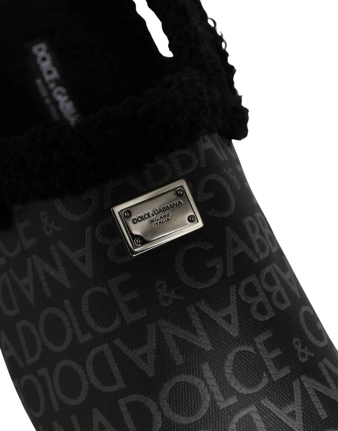 Dolce &amp; Gabbana Sample Sale | Dolce &amp; Gabbana Gray Faux Fur Jacquard Mules Sandals Shoes - | Designer outlet