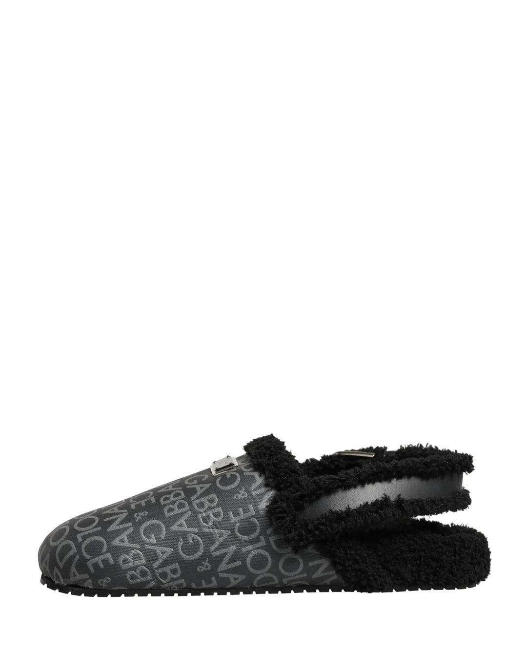 Dolce &amp; Gabbana Sample Sale | Dolce &amp; Gabbana Gray Faux Fur Jacquard Mules Sandals Shoes - | Designer outlet