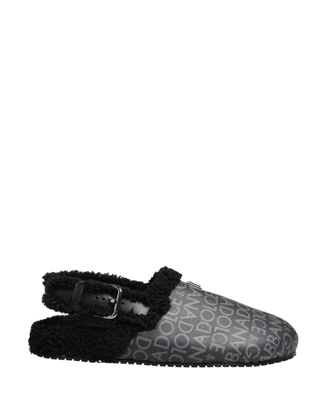 Dolce &amp; Gabbana Sample Sale | Dolce &amp; Gabbana Gray Faux Fur Jacquard Mules Sandals Shoes - | Designer outlet