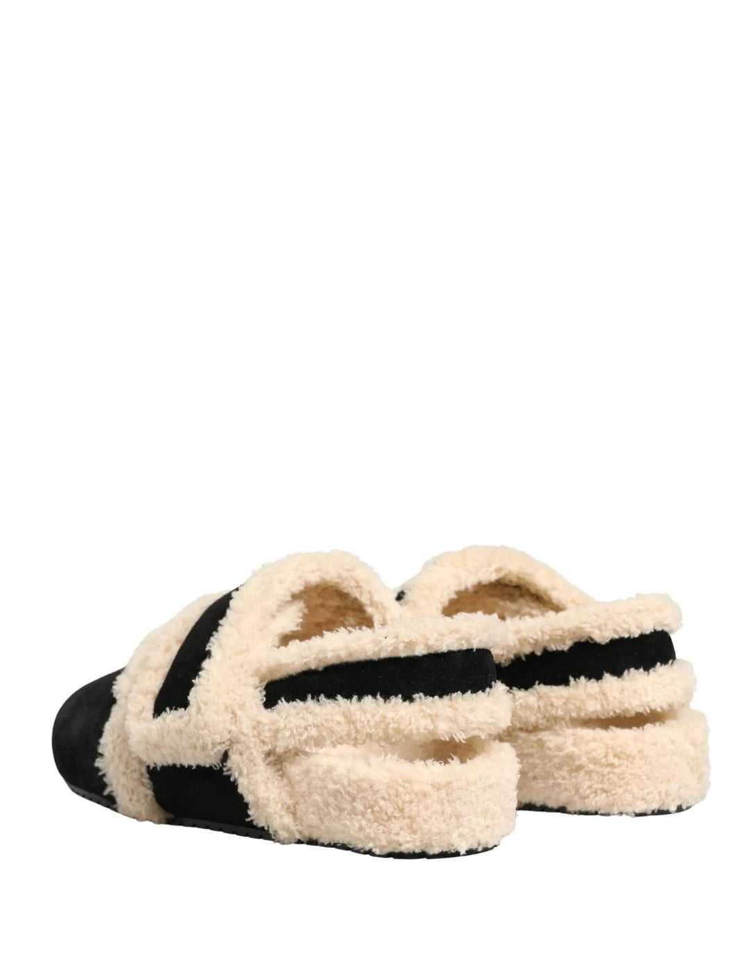 Dolce &amp; Gabbana Sample Sale | Dolce &amp; Gabbana Beige Black Faux Fur Flats Men Sandals Shoes - | Designer outlet