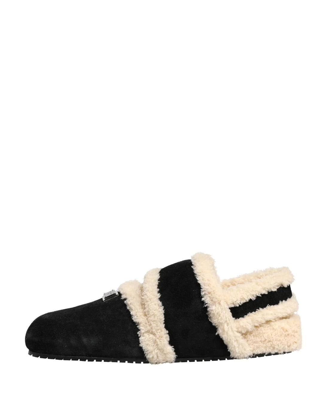 Dolce &amp; Gabbana Sample Sale | Dolce &amp; Gabbana Beige Black Faux Fur Flats Men Sandals Shoes - | Designer outlet