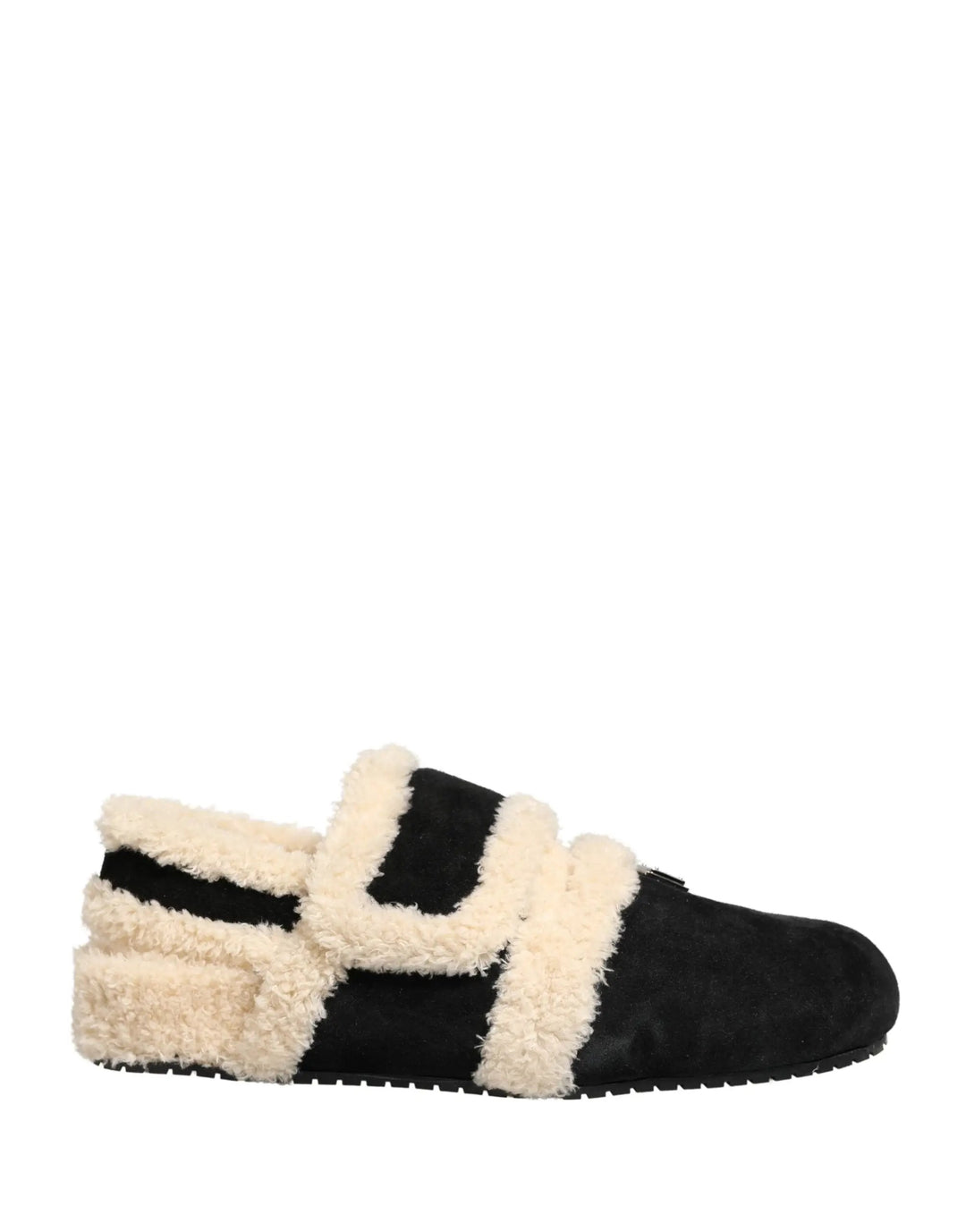 Dolce &amp; Gabbana Sample Sale | Dolce &amp; Gabbana Beige Black Faux Fur Flats Men Sandals Shoes - | Designer outlet