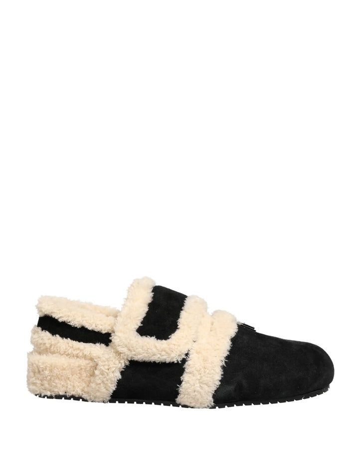 Dolce &amp; Gabbana Sample Sale | Dolce &amp; Gabbana Beige Black Faux Fur Flats Men Sandals Shoes - | Designer outlet