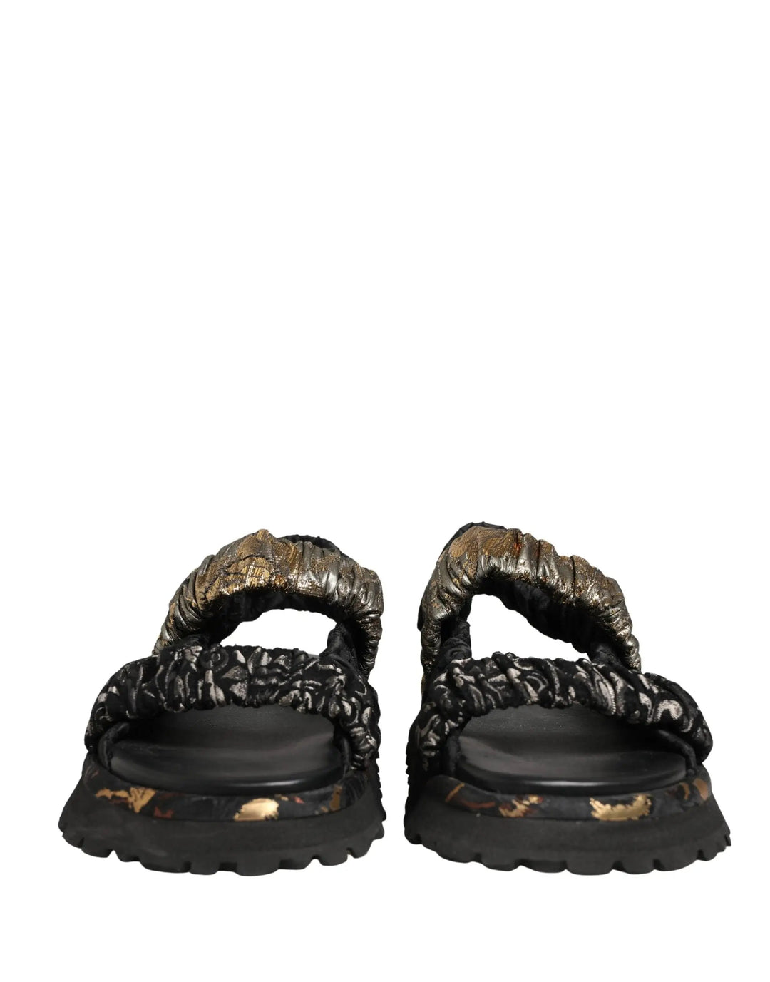 Dolce &amp; Gabbana Sample Sale | Dolce &amp; Gabbana Black Ruching Detail Flats Men Sandals Shoes - | Designer outlet
