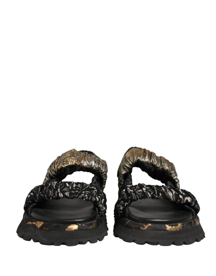 Dolce &amp; Gabbana Sample Sale | Dolce &amp; Gabbana Black Ruching Detail Flats Men Sandals Shoes - | Designer outlet
