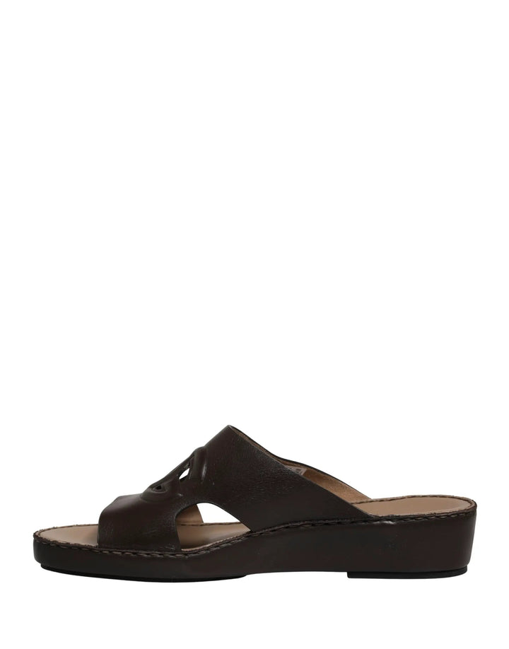 Dolce &amp; Gabbana Sample Sale | Dolce &amp; Gabbana Brown Leather Cutout DG Logo Sandals Shoes - | Designer outlet