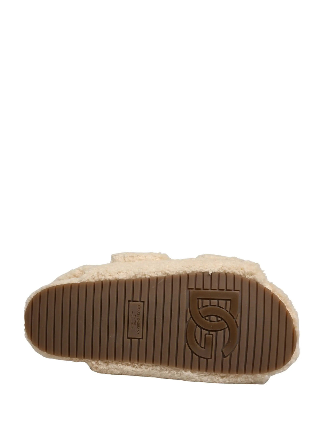Dolce &amp; Gabbana Sample Sale | Dolce &amp; Gabbana Beige Faux Fur Slides Men Flats Sandals Shoes - | Designer outlet