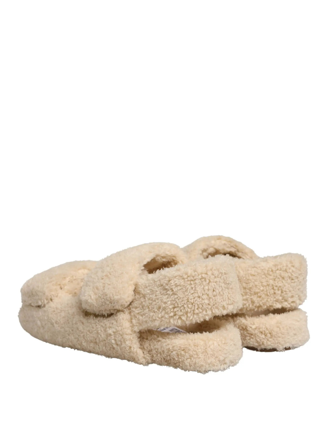Dolce &amp; Gabbana Sample Sale | Dolce &amp; Gabbana Beige Faux Fur Slides Men Flats Sandals Shoes - | Designer outlet