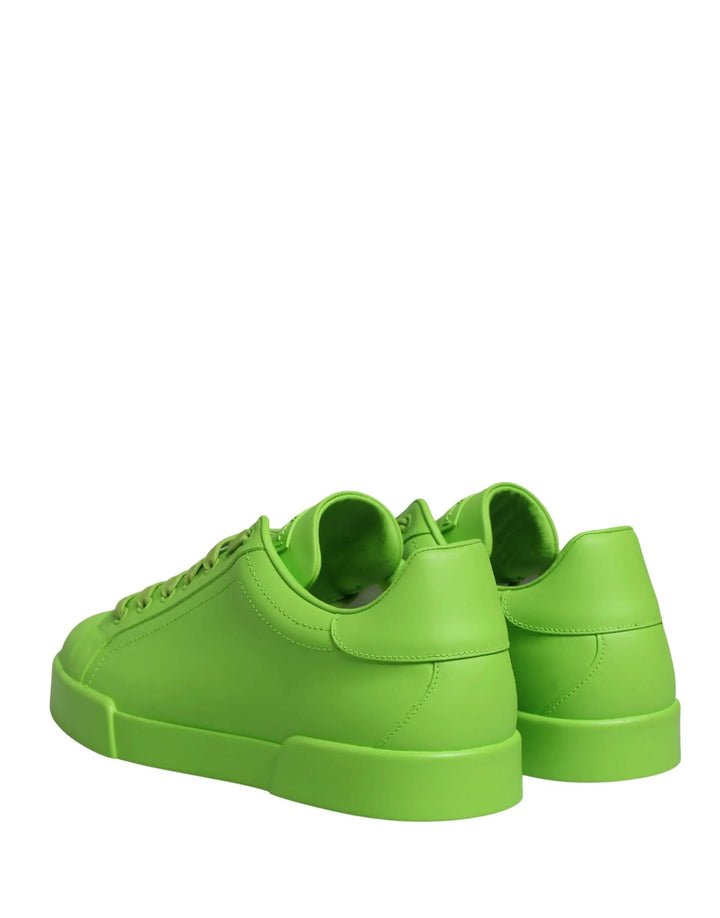 Dolce &amp; Gabbana Sample Sale | Dolce &amp; Gabbana Green Leather Portofino Low Top Sneakers Shoes - | Designer outlet